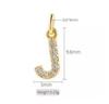 26 Letras do Alfabeto Inglês Cobre Zircônio Pingente Diy Dourado Letra Acessórios Colar Pulseira Brincos Joias Pingente Pequeno