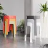 Taburete de Plástico para el Hogar Engrosado Taburete Molino de Viento Silla de Comedor Simple Moderna Banco Alto Mesa de Comedor Silla de Goma Apilable