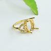 Anillo de Cobre Chapado en Oro Ai Yu con Montura 10*14mm para Anillos de Jade, Ámbar y Perla al por Mayor S3110156