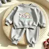 Conjunto para Bebê 2026 Primavera Outono Meninas Moletom com Capuz de Manga Longa Calças Casaco Estiloso Calças Esportivas Casuais Conjunto de Duas Peças para Criança
