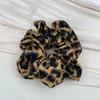 Diadema de Tela Retro Francesa con Estampado de Leopardo, Pasador Alto de Cráneo de Estilo Ancho Simple, Anillo Grande Tipo Intestino Grueso de Cola de Caballo Perezosa de Gama Alta