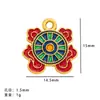 Método antigo retenção de cor queima de ouro azul auspicioso oito tesouros pingente lótus peixe roda dourada caractere feliz pingente DIY pulseira colar acessórios