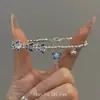 Novo Estilo Chinês Esmalte Azul Borboleta Flor Pulseira Fashionable Pequena Fresca Alto Valor Pulseira de Prata Quebrada