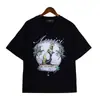 2024 Talla Europea Versión Mayorista Am Tinta Salpicada Flujo Pintura Camuflaje Cielo Estrellado Graffiti Letra Manga Corta High Street Camiseta de Pareja Iri