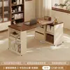 Escritorio de Oficina Estilo Medieval, Escritorio de Computadora para Rincón de Dormitorio, Banco de Trabajo, Escritorio de Esquina de Madera Maciza para Uso Doméstico, Mesa con Estantería Integrada