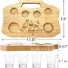 Bandeja de Madeira para Armazenamento de Whisky Transfronteiriça Bandeja de Madeira Portátil para Mistura de Vinho Madeira Maciça Porosa Bandeja Organizadora de Bar