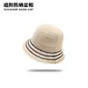Sombrero de Pescador de Punto Rayado de Hilo Estilo Nuevo para Mujer, Sombrero de Sol Nuevo Estilo Coreano para Primavera y Verano, Sombrero de Sol Transpirable Casual