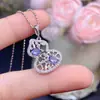 Venta al por mayor de fábrica Popular Colgante de Tanzanita Natural Plata S925 Incrustado Piedra Principal 4*5 Venta Caliente Europeo y Americano Dropshipping