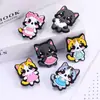 Pingentes de Sapato em Borracha Macia com Formato de Gato de Desenho Animado, Acessórios Artesanais DIY para Capa de Celular e Garrafa de Água Atacado