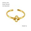 Nuevo anillo de trébol de cuatro hojas simple de acero inoxidable de moda europea y americana, anillo ajustable de acero de titanio de 18 quilates de alta calidad y combinable