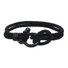 Suministro Exclusivo Transfronterizo Europeo y Americano de Pulseras Trenzadas de Cuerda Negra Sencillas, Joyería Versátil Unisex, Al Por Mayor en Stock