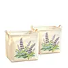Cesta de almacenamiento para coche de estilo acuarela color lavanda, plegable y delgada, adecuada tanto para uso en coche como en casa