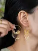 Nuevos Pendientes de Borla con Patrón de Nube de Perla y Filigrana Dorada Estilo Chino Estilo Antiguo Lujo Accesible Gancho de Oreja Elegante Pendientes de Gama Alta para Mujeres