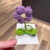 Internet Celebrant Nova Chegada Lã Tecida à Mão Broto de Feijão Flor Grampo de Cabelo Bonito Adorável Menina Lateral Clip Boutique Acessórios de Cabelo