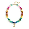 Amazon Transfronterizo Nuevo Collar de 26 Letras, Moderno y Elegante, Cadena Colorida de Perlas para Clavícula, Fresco y Dulce