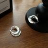 Aretes Curvos Mate de Plata Esterlina S925 Estilo Japonés Estilo K Diseño Nicho Ins Doble Capa Geométricos Hebilla para Oreja en Forma de U Joyería para Oreja