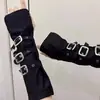 Mangas Culturais Estilo Yabi para Mulheres Luvas Pretas Meio Dedo Y2K para Cobrir Tatuagens Cicatrizes e Proteção Solar Mangas de Mão Sexy para Mulheres