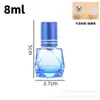 Botella de spray de perfume de vidrio de color hexagonal con rodillo de diamante en stock al por mayor, botella decantadora de perfume de alta estética