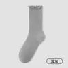 Meias elásticas de renda marrom Lycra stretch para mulheres, meias pós-parto, algodão, absorventes de suor, respiráveis, meias sem costura de comprimento médio na panturrilha