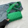 Bolso bandolera pequeño cuadrado de moda de invierno, bolso de algodón espacial, bolsa de esponja, bolso de plumón, bolso tejido tipo cojín, bolso de hombro