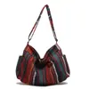 Bolsa Estilo Étnico Boêmio Feminina 2025 Primavera e Verão Nova Versátil Bolsa de Ombro Transversal Bolsa Tote de Grande Capacidade Tendência