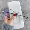 Lentes Negros de Montura Grande, Lentes Planos Anti Luz Azul, Gafas Simples Antirradiación, Se Pueden Equipar con Graduación para Miopía 30016