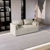 Sofá de Cuero Lavable de Lujo Ligero Nórdico para Rasguños de Gato Ropa Tienda Modelo de Celebridad de Internet para Tres o Cuatro Personas Apartamento Pequeño Alquiler Dormitorio