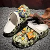 Nuevos Zuecos con Estampado de Camuflaje Transfronterizos para Uso al Aire Libre, Zuecos de Playa de Punta Cerrada, Zapatos de Pareja, Sandalias, Zapatos de Moda para Hombre y Mujer