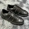 Zapatillas casuales para hombre de estilo oscuro funcional con cordones, remaches y encaje punk metal, zapatillas deportivas simples de cuero para mujer