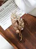 Broche de Aleación de Moda de Gama Alta con Pedrería, Ramo de Rama de Sauce, Elegante y Sencillo Accesorio de Broche para Ropa de Mujer