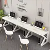 Combinación de Escritorio de Oficina y Mesa de Estudio, Escritorio Doble Moderno Simple de Oficina para Múltiples Personas, Escritorio Simple para Personal, Escritorio de Computadora, Modelo Largo