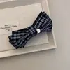 Pinza de Plátano con Lazo de Cuadros Estilo Preppy Coreano Pinza de Tela Retro Clásica para el Cabello Mostrando Volumen del Cabello Pinza para Cola de Caballo para Mujeres