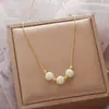 Aço titânio não desbota Colar de bambu de jade feminino estilo coreano simples moda corrente de clavícula de borboleta para todas as ocasiões barraca de mercado noturno