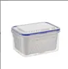 Caja Drenable para Conservar Frescura Caja Drenable de Doble Capa para Conservar Frescura Caja Drenable para Cocina Congelados Caja de Almacenamiento Drenable para el Hogar