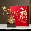 Novo Ornamento de Cristal em Forma de Caqui Estilo Chinês, Tigela de Tesouro para Hall de Entrada, Gabinete de TV, Decoração de Sala de Estar, Presente de Inauguração