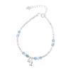 Pulseira de Prata Esterlina 925 Azul Toppa Pérola de Prata Quebrada Peixe para Mulheres Design Artesanal Doce Leve Luxo Pulseira B3204