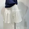 Saia Plissada de Cintura Alta com Cordão Estilo Academia Japonês para Mulheres, Novo Modelo Outono 2025, Emagrecedora, Versátil, Rejuvenescedora, Saia Curta de Conjunto, Ins