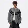 Cardigan de tricô jacquard Fair Isle masculino outono estilo retrô preguiçoso malha de lã jaqueta casual cleanfit