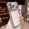 Funda para teléfono Apple 17promax aplicable transfronteriza, con incrustaciones de diamantes, cuatro esquinas con pedrería, cobertura total, iPhone15, galvanizada, tacto de alta gama