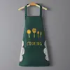 Delantal Impermeable y a Prueba de Aceite Nuevo y de Moda para Mujeres, Uso en Cocina, Cocina Casera, Mangas de Dios de la Cocina, Cinturón de Trabajo para Hombres, Trabajo Estampado