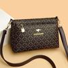 Bolsa de Bolso Multicamadas Bolsa Transversal Feminina 2024 Nova Bolsa Feminina de Couro Genuíno Bolsa para Mãe de Meia-Idade Bolsa de Ombro Fashion para Sogra