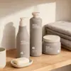 Botella Redonda de Hombro con Tapa Flip-Top de 250 ml para Champú y Gel de Ducha Frasco de 500 ml de Material de Peluche Pe Personalizado para Loción y Mascarilla Capilar