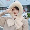 Nuevo Invierno 2024 Bufanda de Felpa Gruesa de Dibujos Animados Pacha Perro para Mujer Gorro de Felpa de una Pieza Gorro Cálido de una Pieza para Estudiante