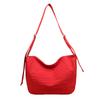 Bolso Plisado Estilo Coreano Bolso Cruzado para Mujer Bolso de Lona Estilo Japonés Bolso de Clase para Estudiante Gran Capacidad Bolso de Tela Simple Bolso de Hombro a la Moda