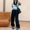 Colección nueva Otoño 2026: Pantalones de trabajo plisados estilo AL para mujer, versátiles pantalones de pierna ancha atléticos y casuales, secado rápido estilo pierna ancha 9001