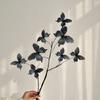 Flor Borboleta Impressa em 3D Galhos Secos Florais Decorativos Jardim Monet Janela Decoração Suave Arranjo de Flores Criativo Enfeites Flores Artificiais