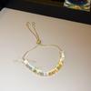 Pulseira ajustável de zircônia colorida moda coreana pulseira fresca pulseira simples versátil pulseira geométrica de temperamento