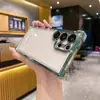 Adecuado para funda de teléfono Samsung S25 Ultra, airbag anti-caída electrochapado en las cuatro esquinas, S24 brillo degradado, S23 funda rígida de PC
