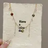 Nova Colar Pingente Coração Dourado Estilo Ins Design de Nicho Doce Simples Franja de Cristal Corrente para Clavícula para Mulheres