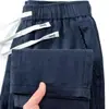 Pantalones Largos de Moda Transpirables de Algodón y Lino para Hombre de Estilo Nuevo Cintura Elástica Verano Delgados Color Sólido Simples Pantalones Largos para Hombre